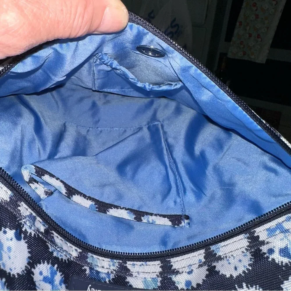 VERA BRADLEY CANVAS blue splash crossbody bag-iPad bag